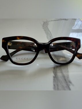 Gucci Women's Tortoiseshell Cat-Eye Optical Glasses